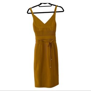 House Of CB mustard yellow dress.